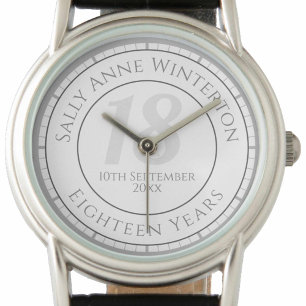 Montre Commémoration du 18e anniversaire avec le nom, l'â