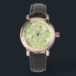 Montre Compter les moutons sur le vert de rosée miel<br><div class="desc">Peint à la main de mignonettes et de marguerites</div>
