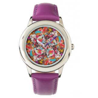 Montre Conception abstraite florale colorée