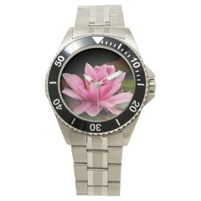 Montre Conception botanique florale de nénuphar tropical (devant)