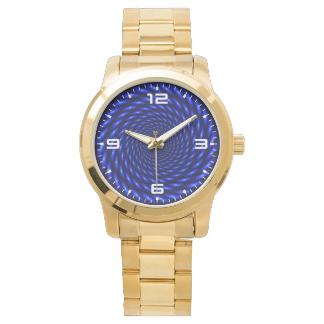 Montre Conception circulaire bleue Abstraite (devant)
