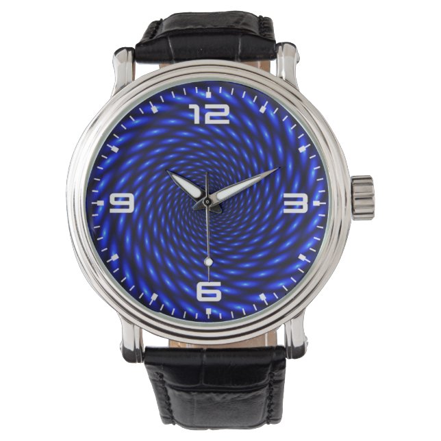 Montre Conception circulaire bleue Abstraite (devant)