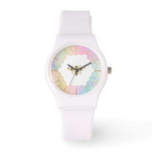 Montre conception d'abeilles dorées