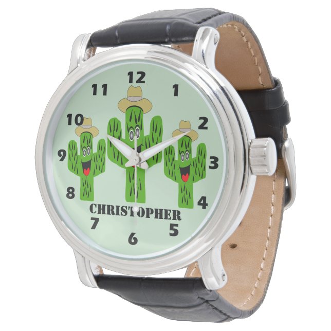 Montre Conception de Cactus (Incliné)