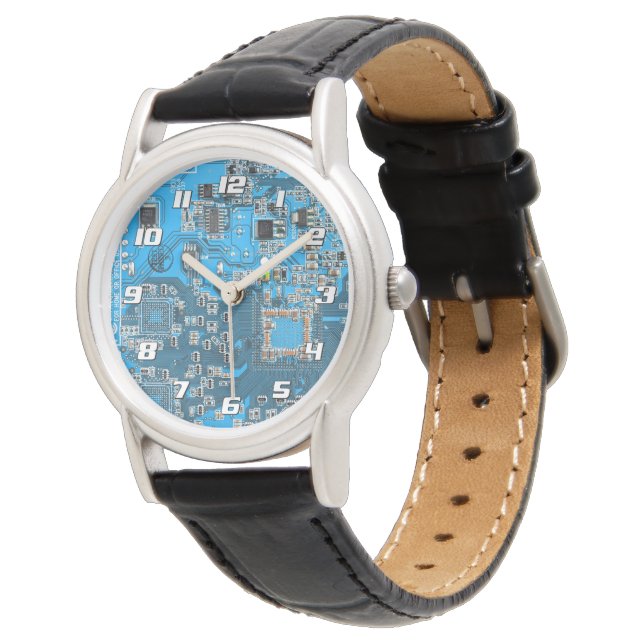 Montre Conception de carte de circuit imprimé PCB bleue p (Incliné)