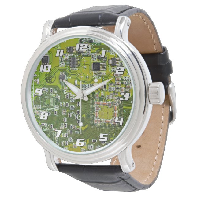 Montre Conception de carte de circuit imprimé PCB vert cl (Incliné)