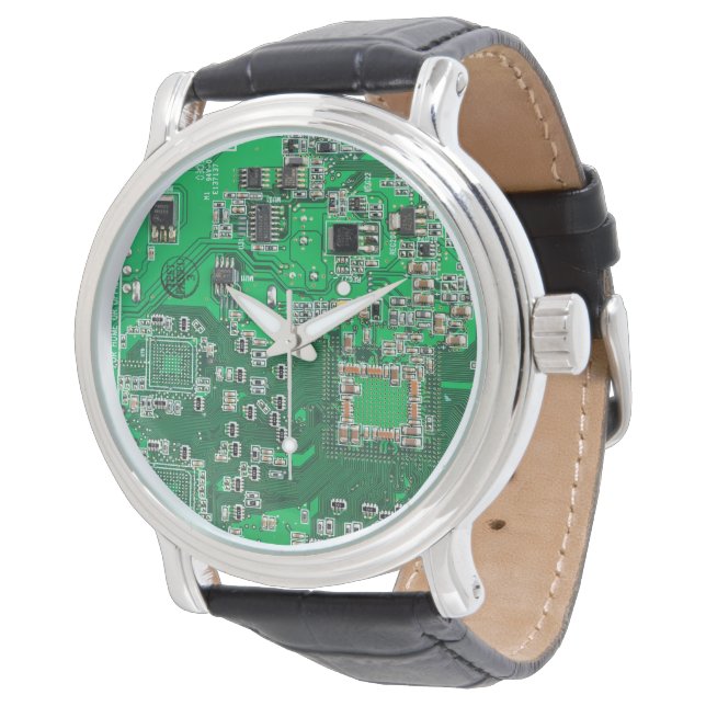 Montre Conception de carte de circuit imprimé PCB verte p (Incliné)