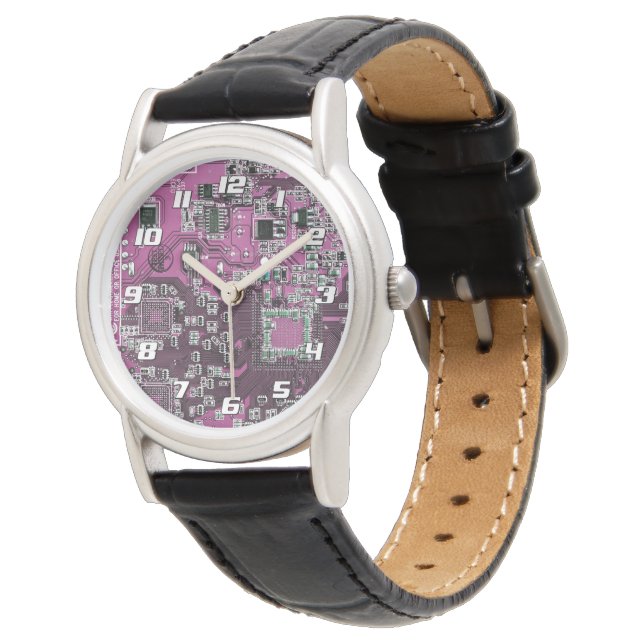 Montre Conception de carte de circuit imprimé PCB violet  (Incliné)