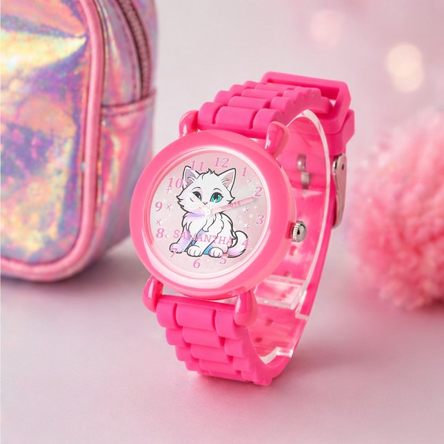 Montre Conception de chaton amusant rose pour enfants (Créateur téléchargé)