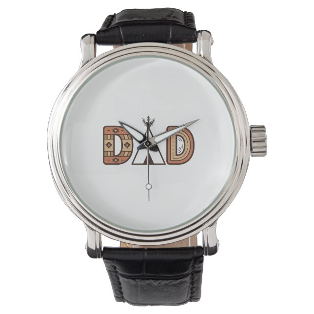 Montre Conception de chemise à lettrage Teepee de papa co (devant)