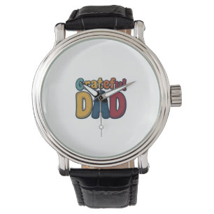 Montre Conception de chemise à lettres bulles rétro Papa 