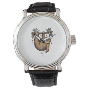 Montre Conception de chemise arc-en-ciel cœur de paresse