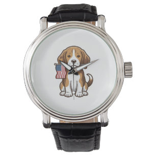 Montre Conception de chemise de drapeau américain de chio