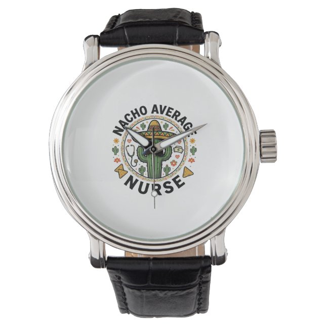 Montre Conception de chemise de fiesta de cactus d'infirm (devant)