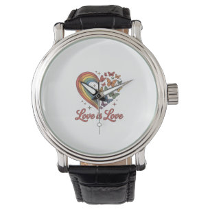 Montre Conception de chemise de papillon de fierté d'amou