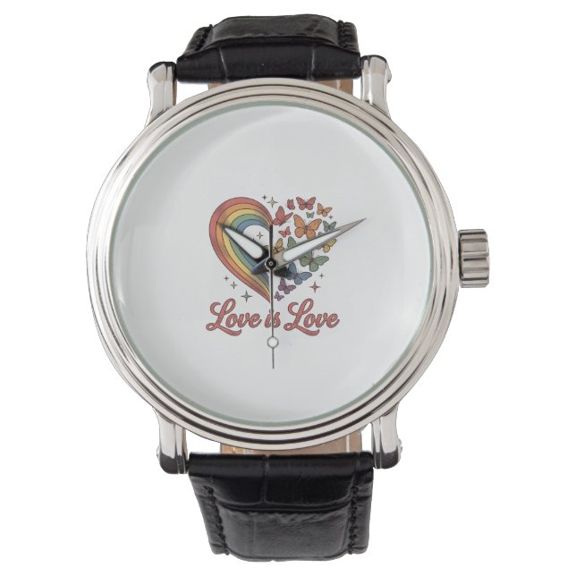Montre Conception de chemise de papillon de fierté d'amou (devant)