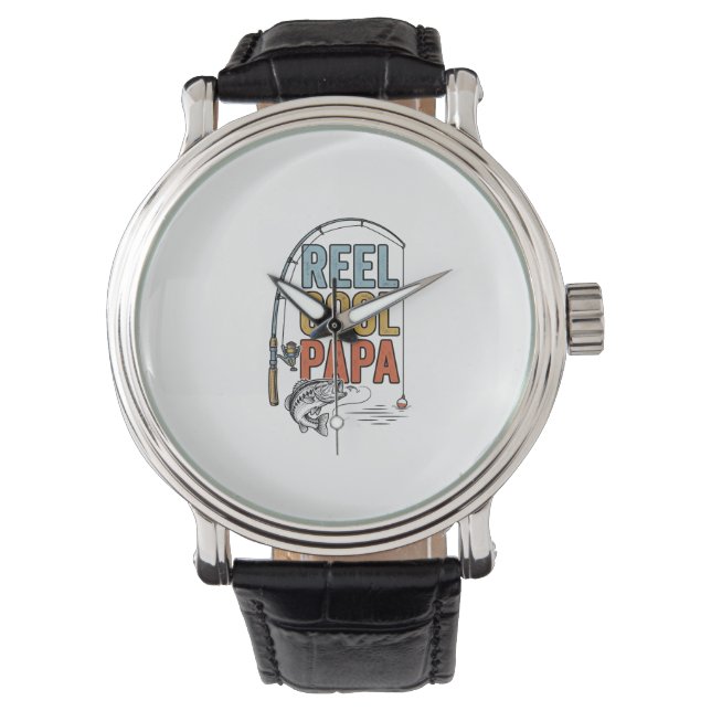 Montre Conception de chemise de pêche Reel Cool Papa_1 (devant)