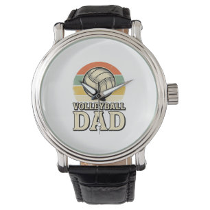 Montre Conception de chemise rétro pour papa de volley-ba