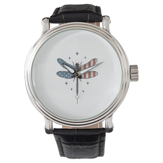 Montre Conception de chemise vectorielle de libellule pat (devant)