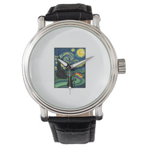 Montre Conception de chemise vectorielle de paysage noctu