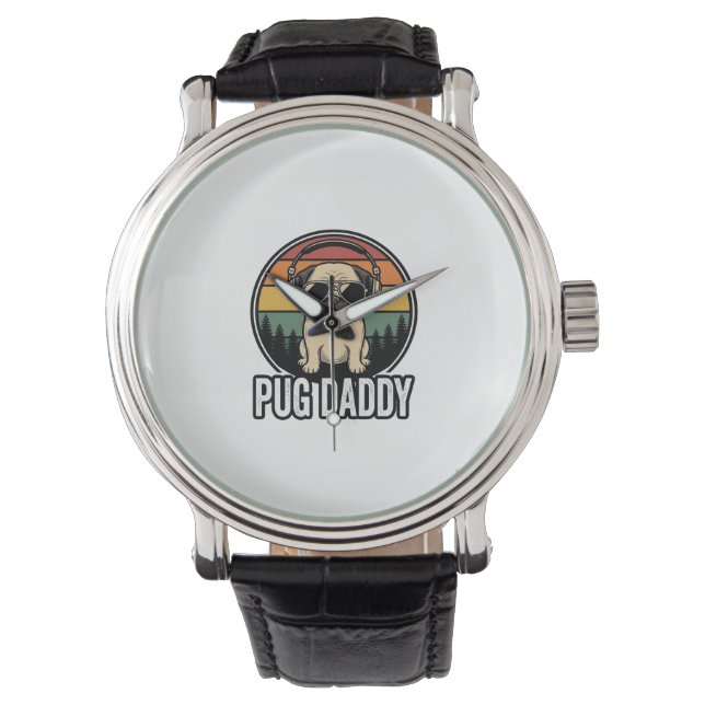 Montre Conception de chemise vectorielle pour chien Pug D (devant)