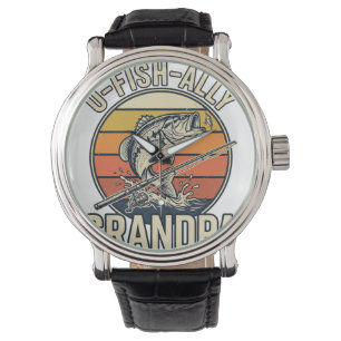 Montre Conception de chemise vintage de pêche grand-père