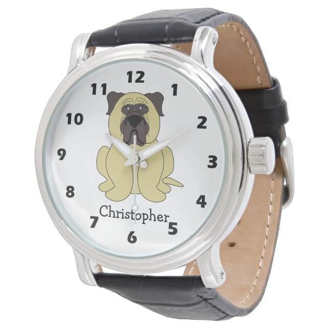 Montre Conception de chien Bullmastiff (Incliné)