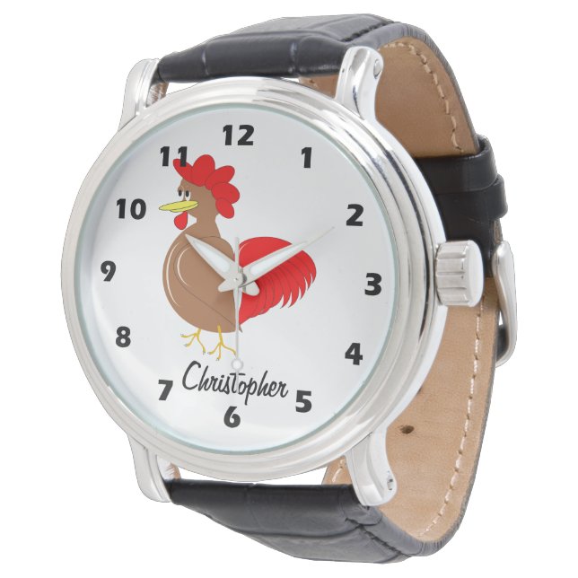 Montre Conception de Coq Personnalisée (Incliné)