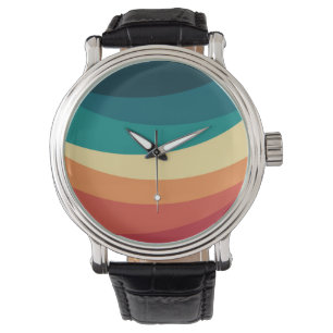Montre Conception de courbes colorées de style rétro