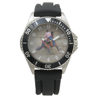 Montre Conception de cow-girl de rodéo de course de baril