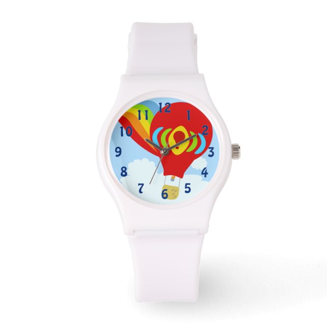 Montre Conception de dessin animé de montgolfière rouge a (Recto)