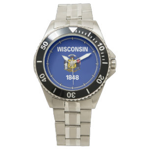 Montre Conception de drapeau de l'État du Wisconsin