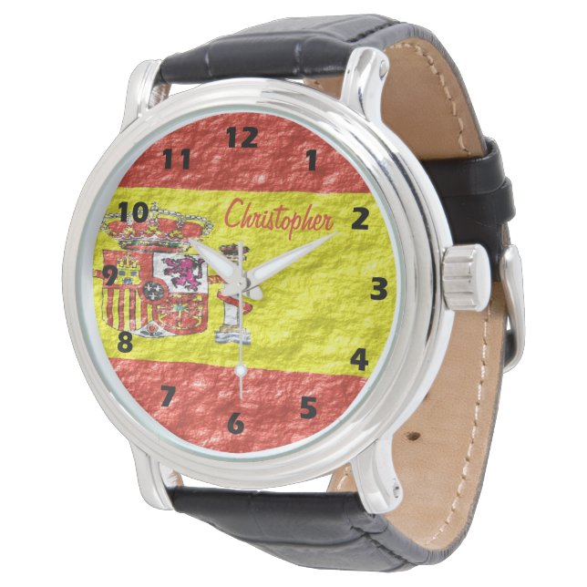 Montre Conception de drapeau espagnol (Incliné)