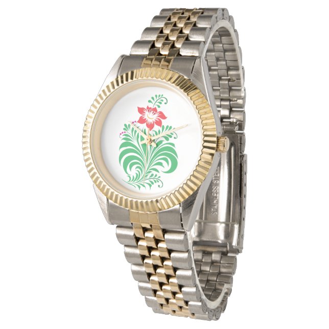 Montre Conception de fleurs florales ornementales – Éléga (Incliné)