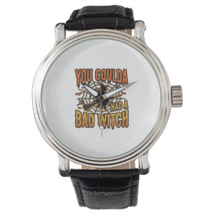 Montre Conception de gravure vintage Halloween sorcière m