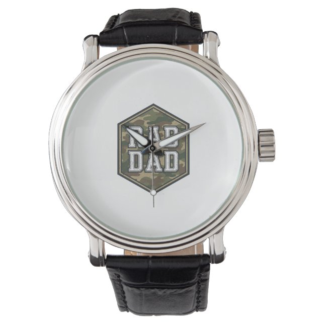 Montre Conception de gravure vintage hexagonale camouflée (devant)