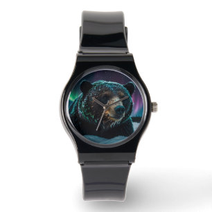 Montre Conception de la faune des aurores et des ours noi
