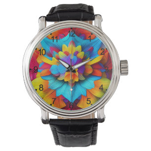 Montre Conception de Mandala Florale colorée