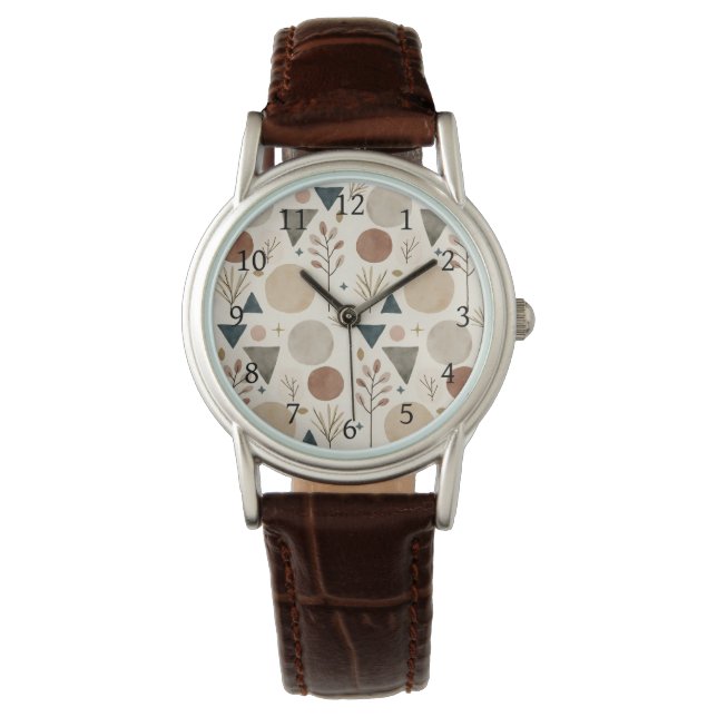 Montre Conception de motif botanique géométrique boho 385 (devant)