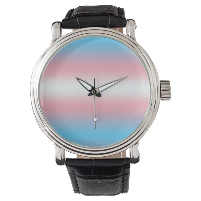 Montre Conception de motif de drapeau de fierté transgenr (devant)