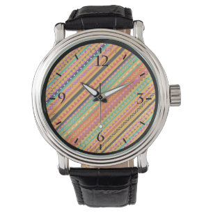 Montre Conception de motifs aztèques indigènes colorés mi