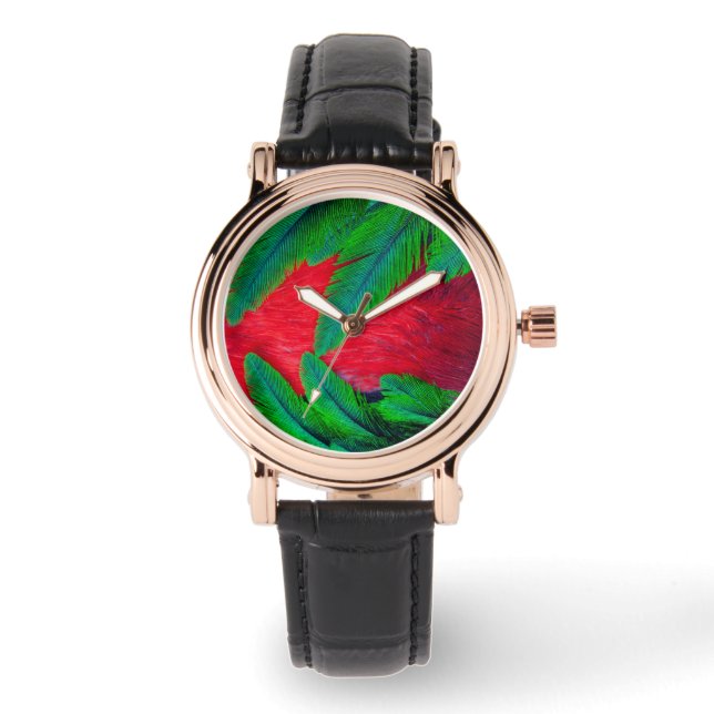 Montre Conception de plume de Quetzal resplendissant (Recto)