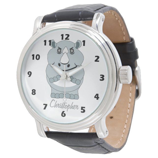 Montre Conception de rhinocéros personnalisée (Incliné)