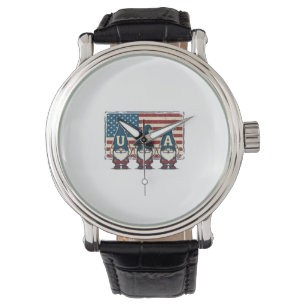 Montre Conception de T-shirt blanc de nains patriotiques