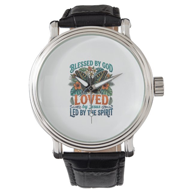 Montre Conception de T-Shirt Chrétien Papillon Bénis_1 (devant)