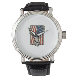 Montre Conception de T-shirt de chasse de drapeau américa