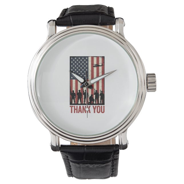 Montre Conception de T-shirt de drapeau américain militai (devant)
