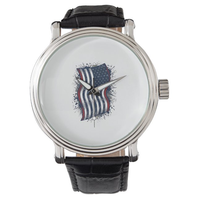 Montre Conception de T-shirt de drapeau patriotique en dé (devant)