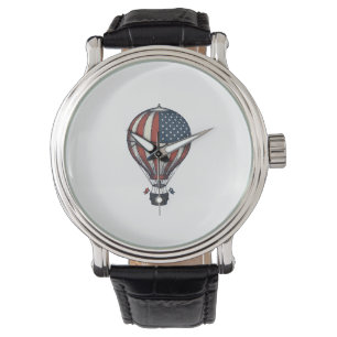 Montre Conception de T-shirt de montgolfière patriotique