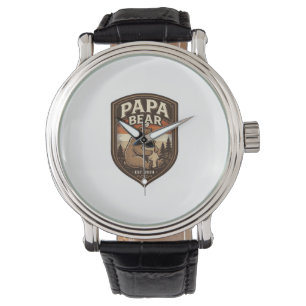 Montre Conception de t-shirt ours gravure vintage Papa Be